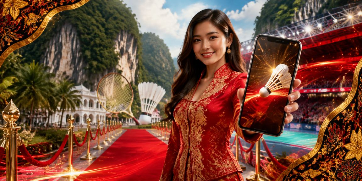 Paparan aplikasi kasino berlatar belakang batik di Ipoh menggambarkan akses mudah alih sukan maya melalui aplikasi lsh33
