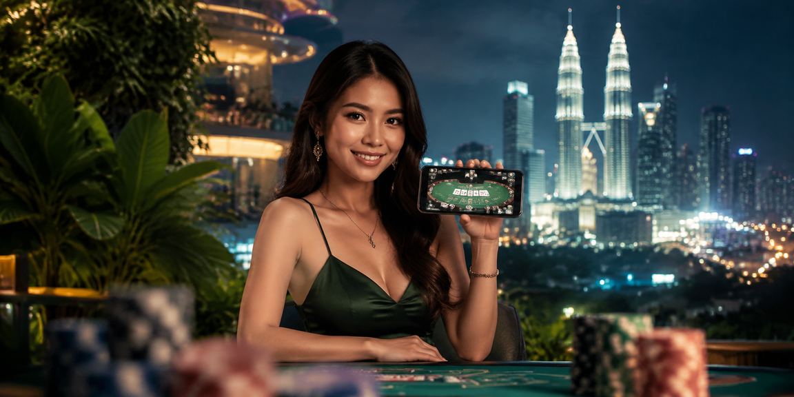 Meja permainan baccarat bergaya Kuala Lumpur yang menggambarkan pelbagai pilihan permainan berkelas di lsh33