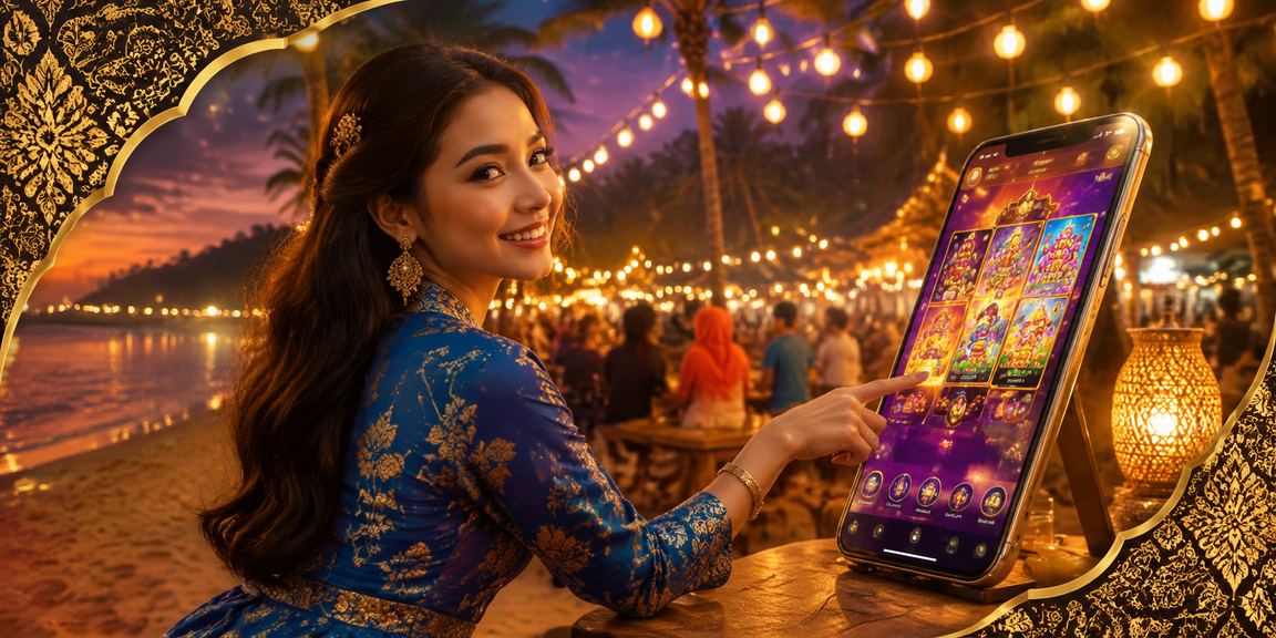 Pengguna perempuan berbaju kurung Malaysia menggunakan telefon untuk mengakses platform pertaruhan sukan mudah alih lsh33